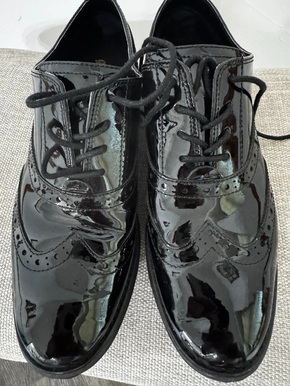 Cole Haan ØriginalGrand Black Patent Wingtip Oxfords. Size 7B